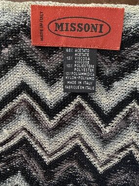 Missoni Zigzag Sckarf Knit in Black, Gray & Silver